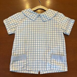 Adorable Blue Checkered Kids Button Down Shirt